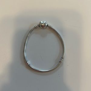 Pandora charm bracelet with heart clasp